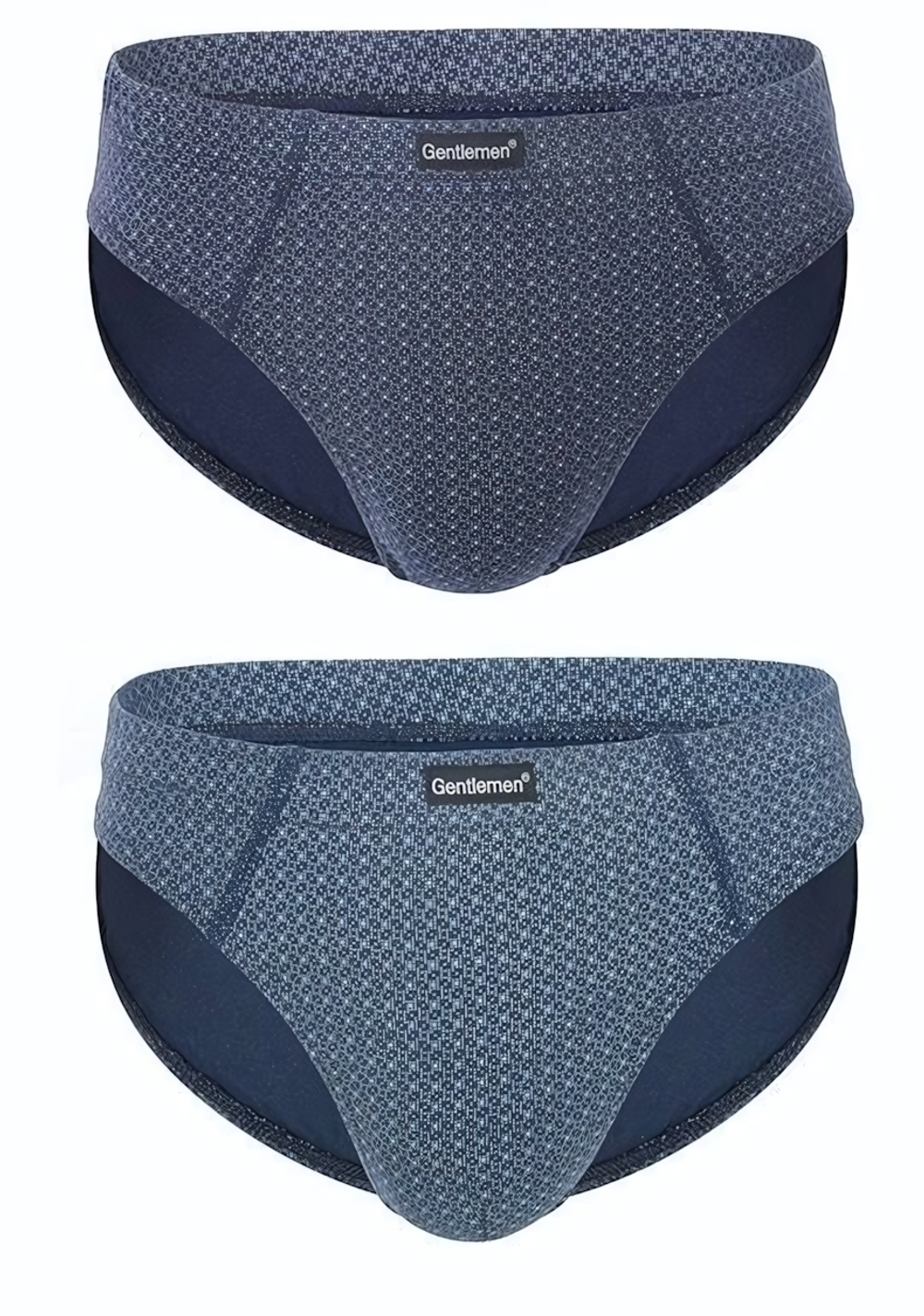 Набор из 2 мужских слипов с мелким принтом (Размер: M) (Цвет: синий)