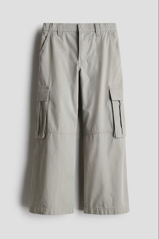 H&M Широкие брюки-карго, светлый хаки