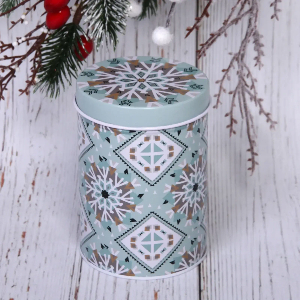 Банка жестяная «Снежинка» 400мл 7,6*11см