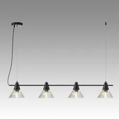 6595/4A MODERNI LN26 217 черный/прозрачный, металл/стекло Подвес E27 4*60W 220V CORNE