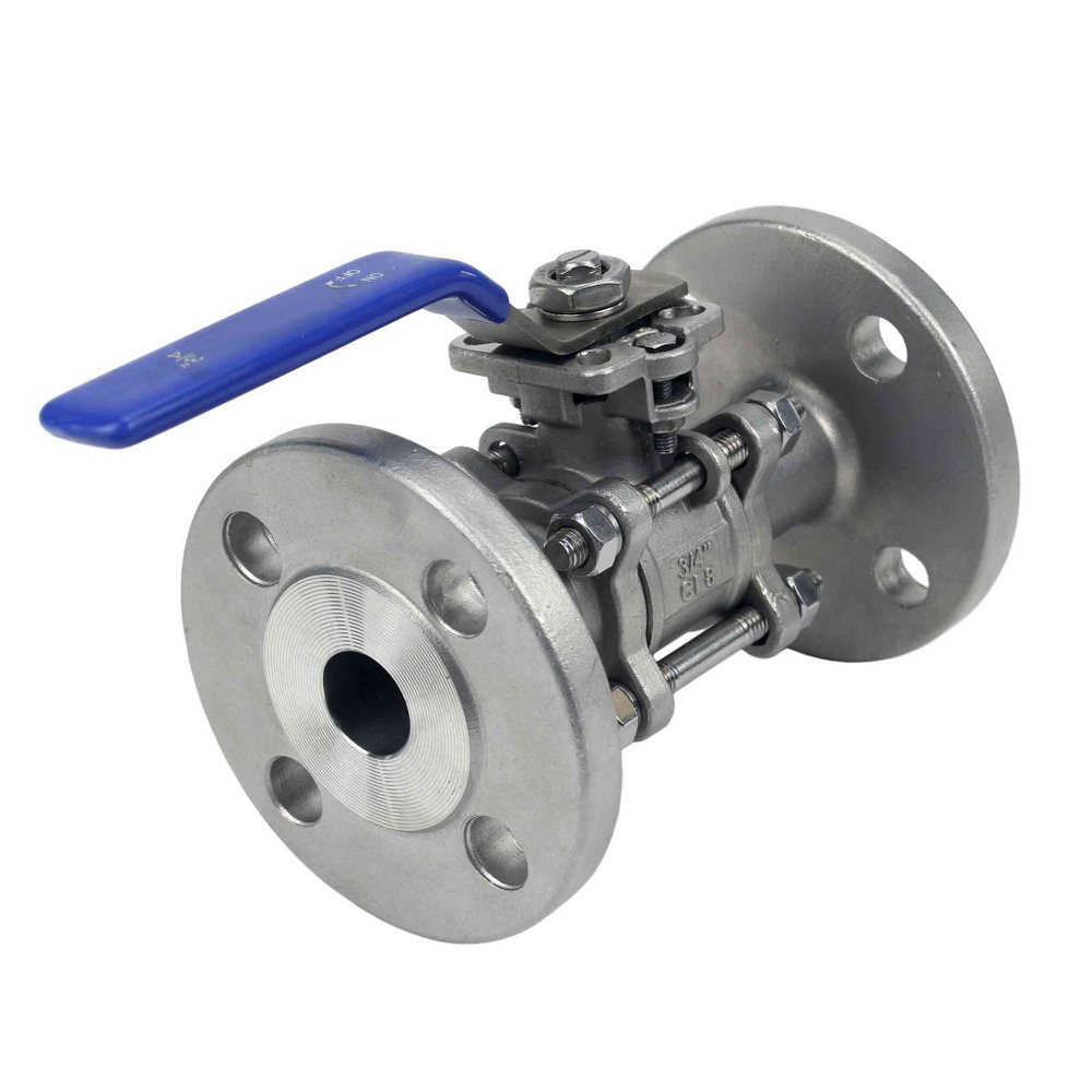 Stainless steel ball valve Elephant BV.F.Fp.T.304.180 580 psi, SS304, full port, flanged connection, with handle