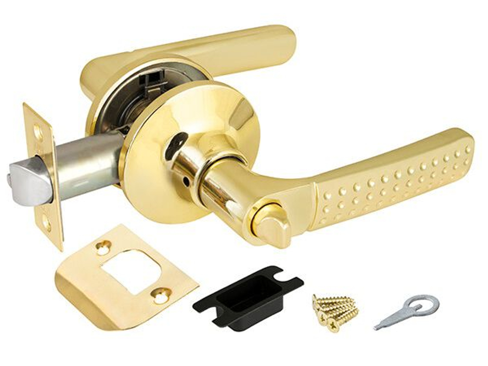 Замок ручка Золото с фиксатором 6026 РВ-В