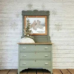 Краска цвет Мох (болотный зеленый) для мебели и декора Alice Gold 500 мл без запаха, минеральная (титановая, мраморная), высокоукрывистая, глубокоматовая, не требующая грунта и финиша