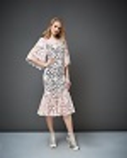 31-01-20 SS Кружевное платье - футляр с подкладом, розовый XL