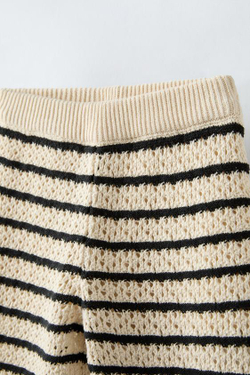 ZARA БРЮКИ ИЗ КРУЖЕВА КРОШЕ В ПОЛОСКУ, ПОЛОСКИ