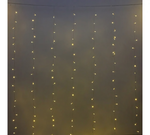 Гирлянда д/дома ЗАНАВЕС 3м*2,5м 240ламп LED, прозр.провод, 8реж.,IP-20. Теплый белый (Серпантин)