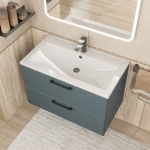 Тумба с раковиной для ванной Uperwood Foster New 80 см, подвесная, серый графит