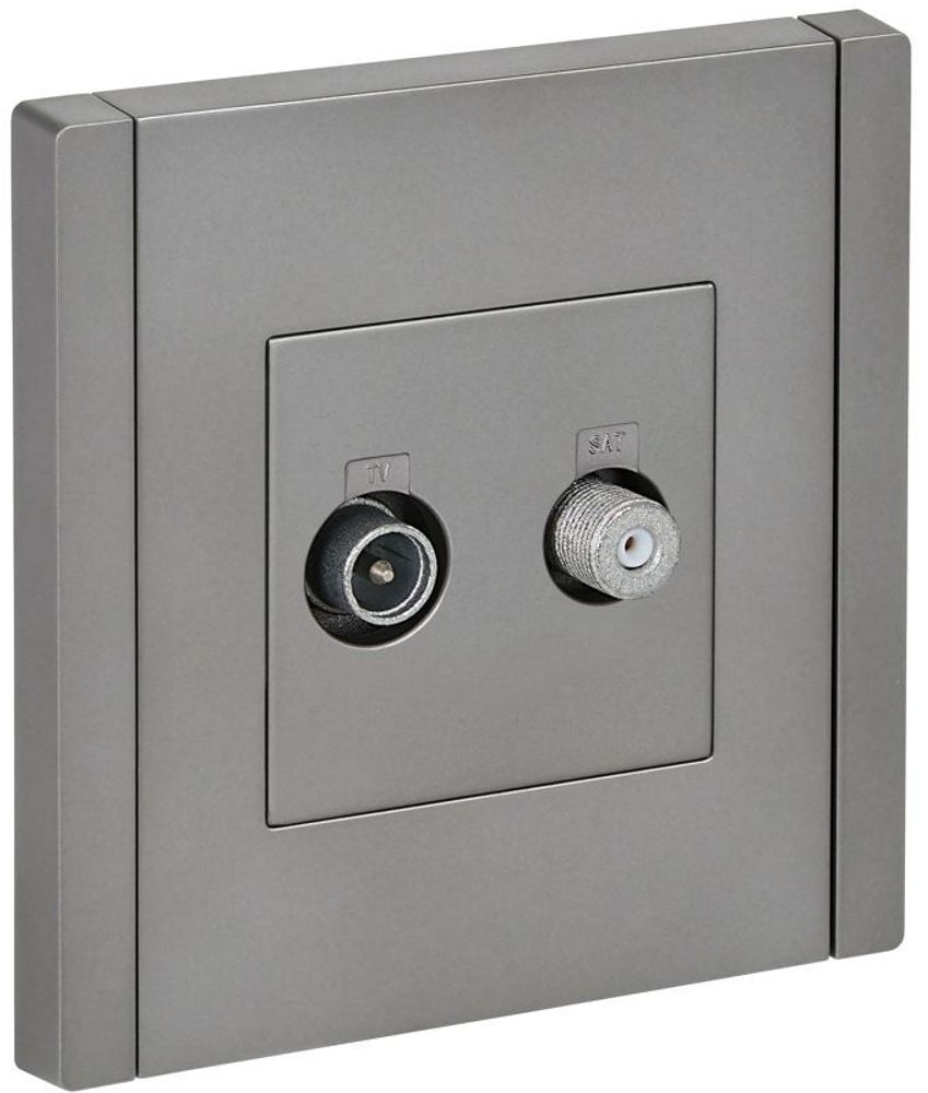 Розетка 2-м TV+SAT FORTE&PIANO FP538 сталь IEK FP-AF20-O-K46 Розетка 2-м TV+SAT FORTE&PIANO FP538 сталь IEK FP-AF20-O-K46