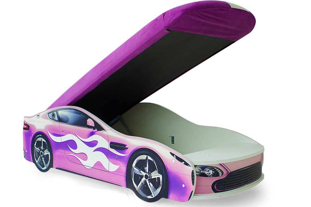 Кровать с матрасом Бельмарко Бондмобиль розовый