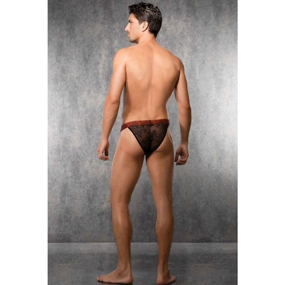 Мужские трусы танга черные кружевные Doreanse 1389