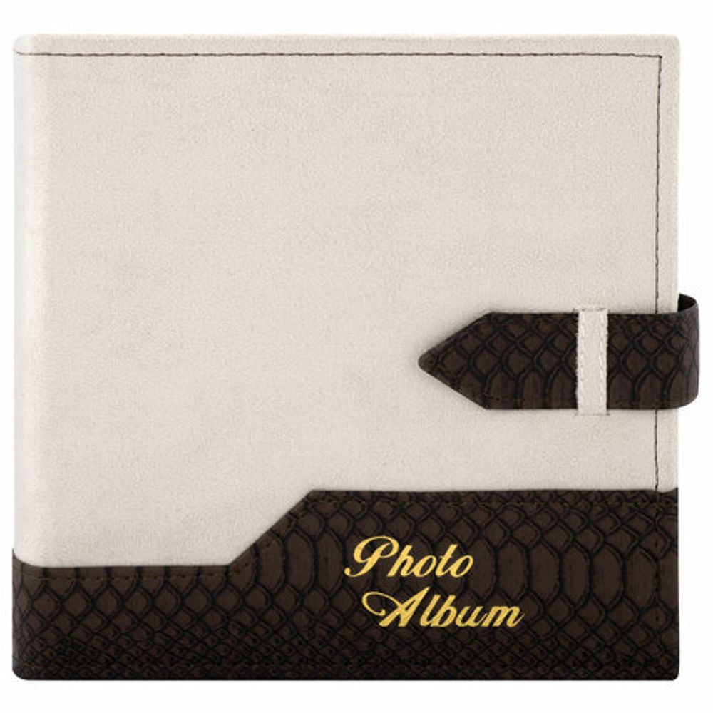 Фотоальбом BRAUBERG на 200 фотографий 10х15 см, под замшу, бумажные страницы, бокс, бежевый с коричневым, 390679