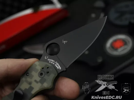 Нож складной Spyderco Para 3 223GPCMOBK c черным клинком CPM-S45VN, рукоять камуляжный  G10