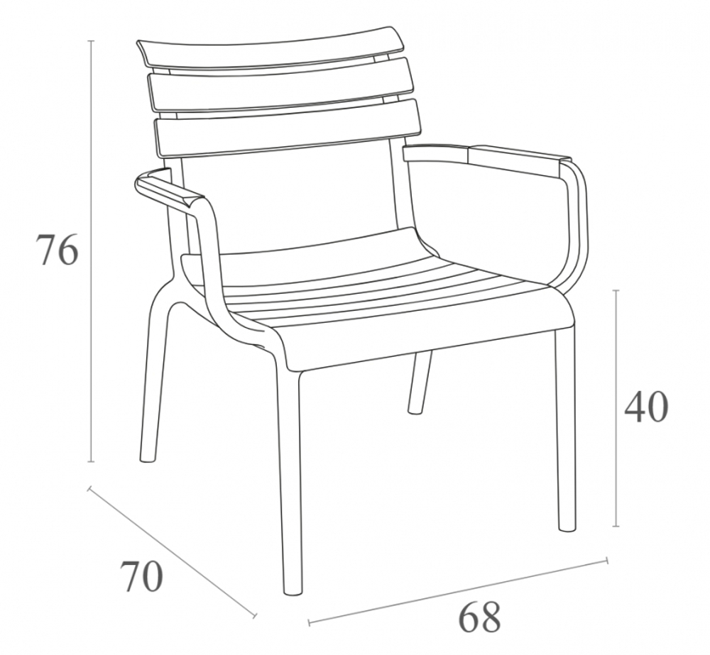 Кресло лаунж пластиковое Siesta Contract Paris Lounge, марсала