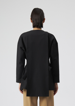 BLOUSE WITH A BELT | M | BLACK