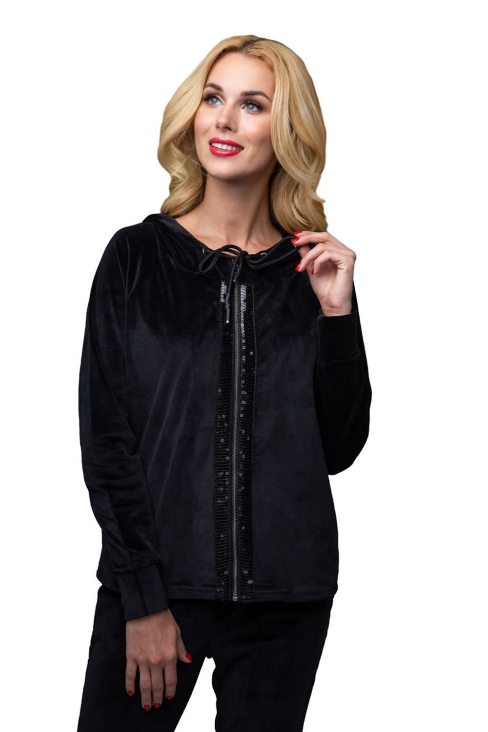 Костюм с капюшоном на молнии (Размер: M) (Цвет: черный)