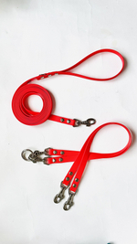 Сворка и поводок для собак из биотан 2 метра/15 мм- 40 см 2 шт. красный