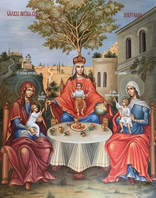 Доброчадие (Материнство) деревянная икона на левкасе