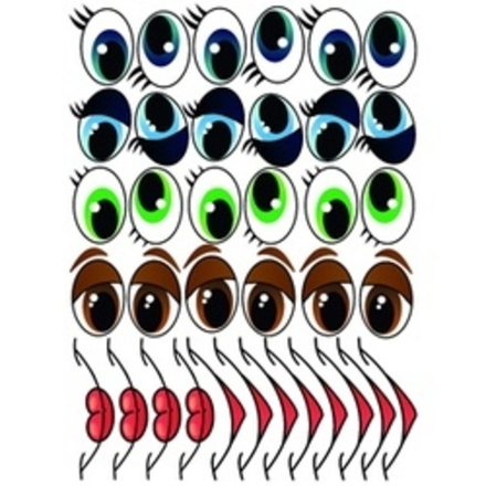 Наклейки на шары - Глаза и рты