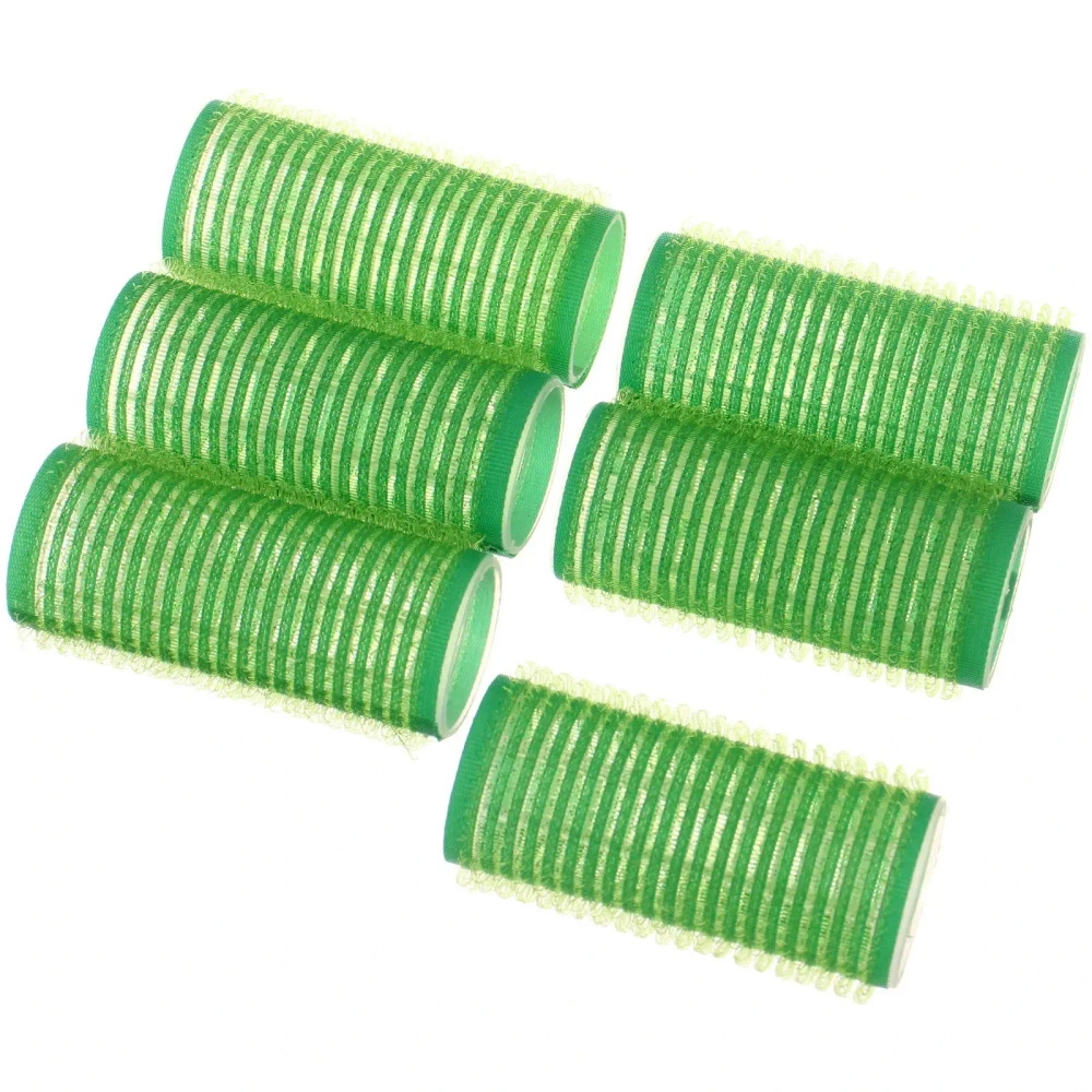 Бигуди липучки, 6шт., однотонные, цвет зеленый, d-2,5см