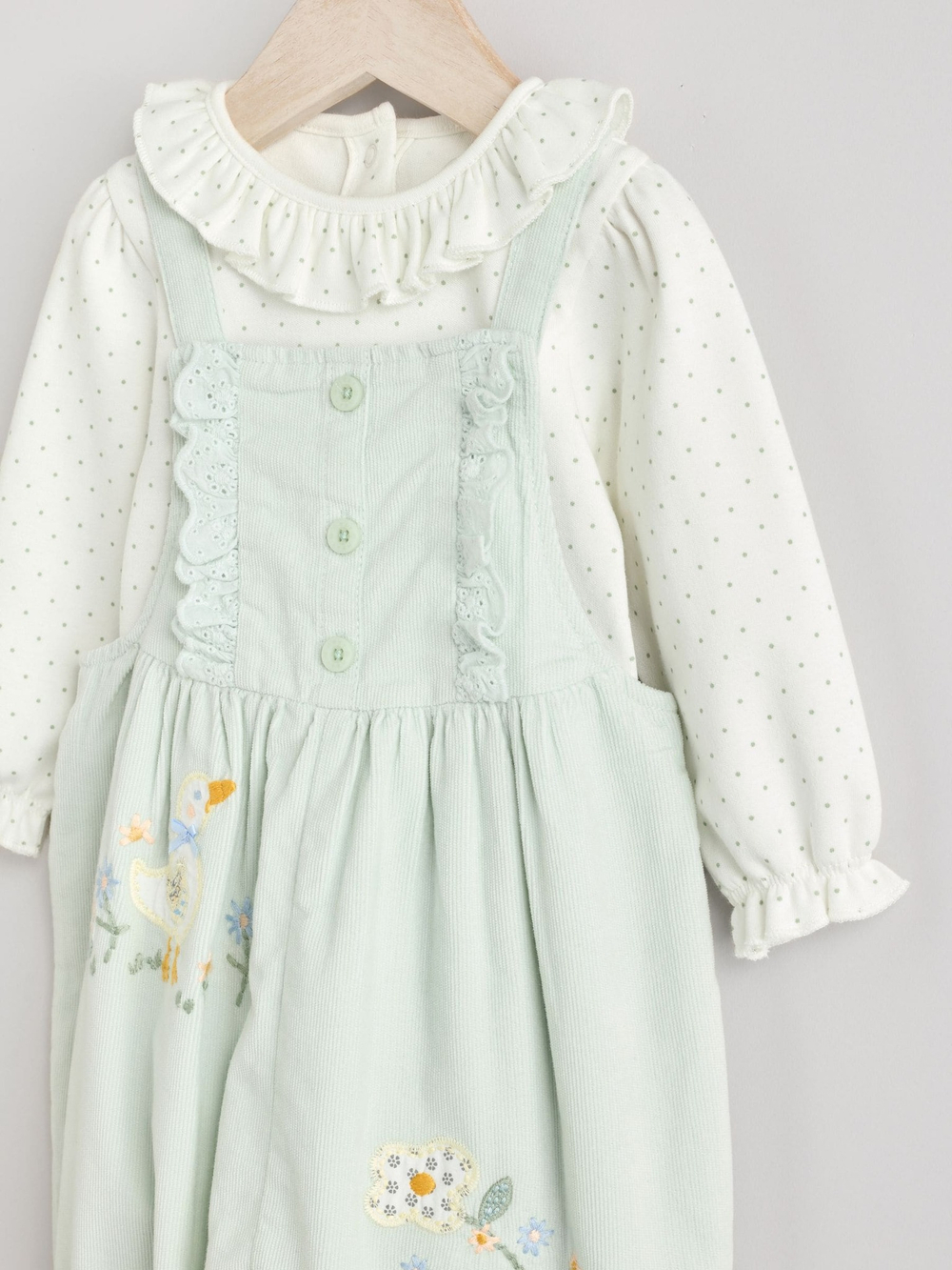 Комбинезон и боди в комплекте для малышей Next Q94-884, Мятный, Молочный