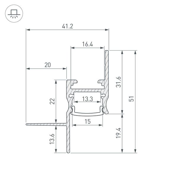 Профиль встраиваемый Arlight Сeil-S14-Shadow-T-3000 Black 045555