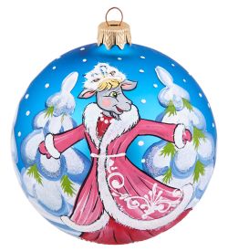 Элита НФШ-1669/2 Ел.украшение Шар «Коза Снегурочка» 100 мм