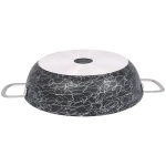 Сотейник 30*8,5см с ручками и стеклянной крышкой «Грация» (черный/серебро) сгчс308а