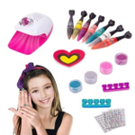 Детский набор косметики для Маникюра с сушкой, "Маникюрный салон - Nail Art Pens" Nail Dryer, 7 Basic Beauty Colours, 2in1