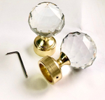 Наконечники "Шар с огранкой Ост" для кованых карнизов d25 мм, цвет латунь