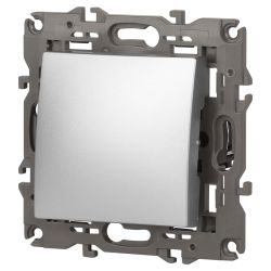 14-1101-03 ЭРА Выключатель, 10АХ-250В, IP20, Эра Elegance, алюминий | Elegance Алюминий