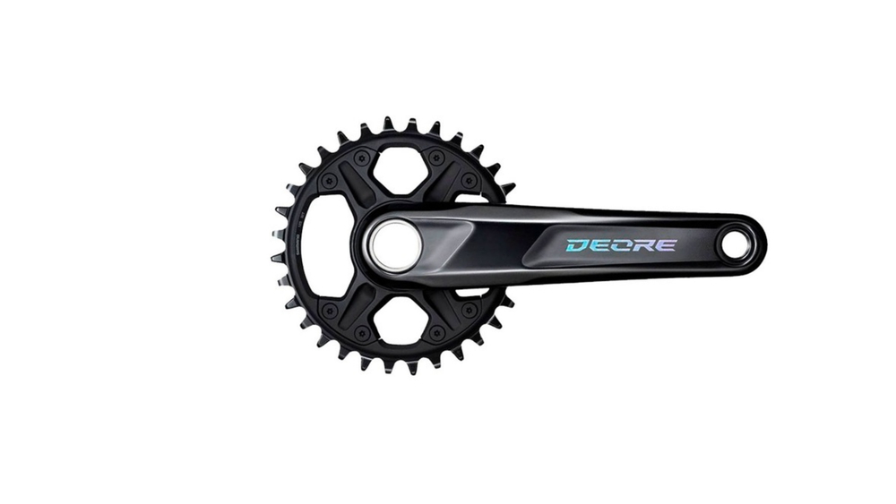 Система Shimano Deore, FC-M6100, 30T, 1x12 скоростей, 175мм, интегрированный вал, черная, без упаковки