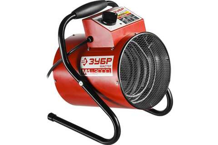 Пушка тепловая ЗУБР "МАСТЕР" КОМПАКТ, круглая, электрическая, гладкий нерж ТЭН, 3/1,5 кВт, 220В