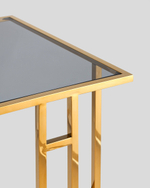 Журнальный столик 50*32 БОСТОН стекло smoke сталь золото