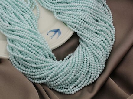 Фианиты матовые 3,2мм, огранка (нить бусин)