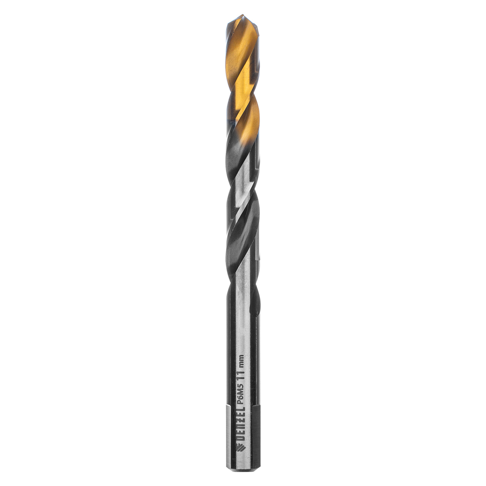 Сверло спиральное по металлу 11 x 142мм, Р6М5, Golden Tip, многогранная заточка Denzel