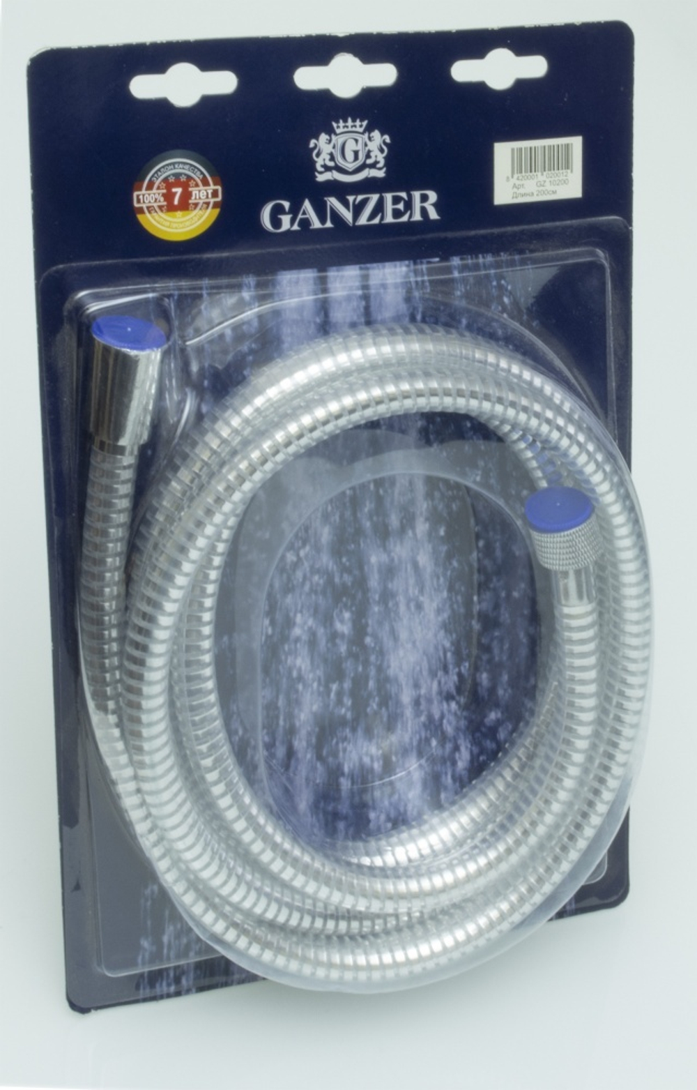 10200 Шланг для душа  200см. GANZER прозрачный  (50/1шт)