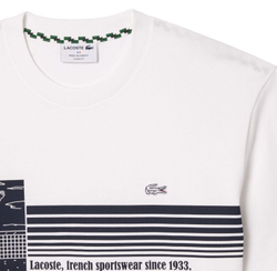 Теннисная футболка Lacoste French Made Tennis Print Heavy T-Shirt - White