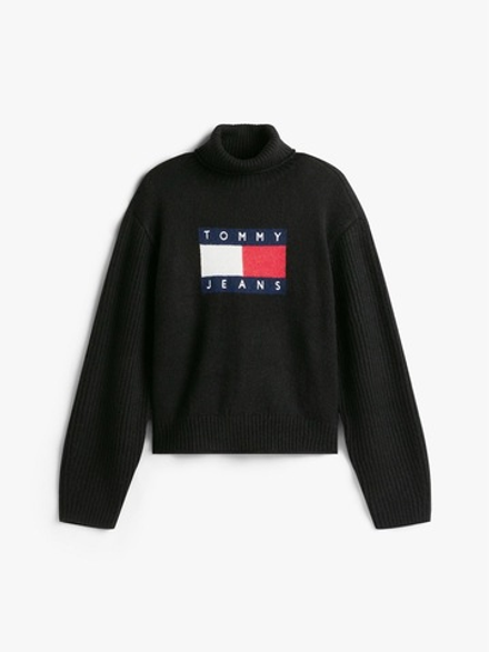 Свитер Tommy Jeans Flag Logo Turtleneck Sweater Black