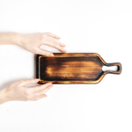 Доска для подачи блюд и закусок из древесины сибирского кедра "бутылка". RD96