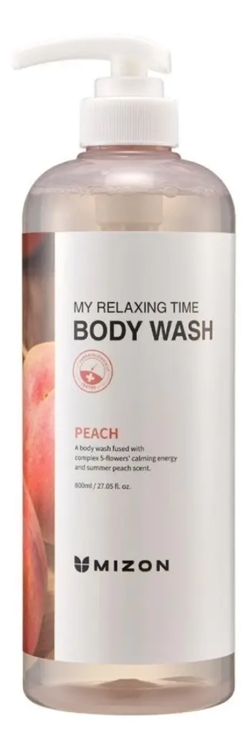 MIZON Гель для душа с экстрактом персика - Y RELAXING TIME BODY WASH [PEACH] ,800мл