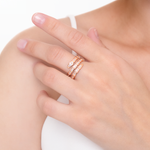 Кольцо «Змея» из красного золота с фианитами