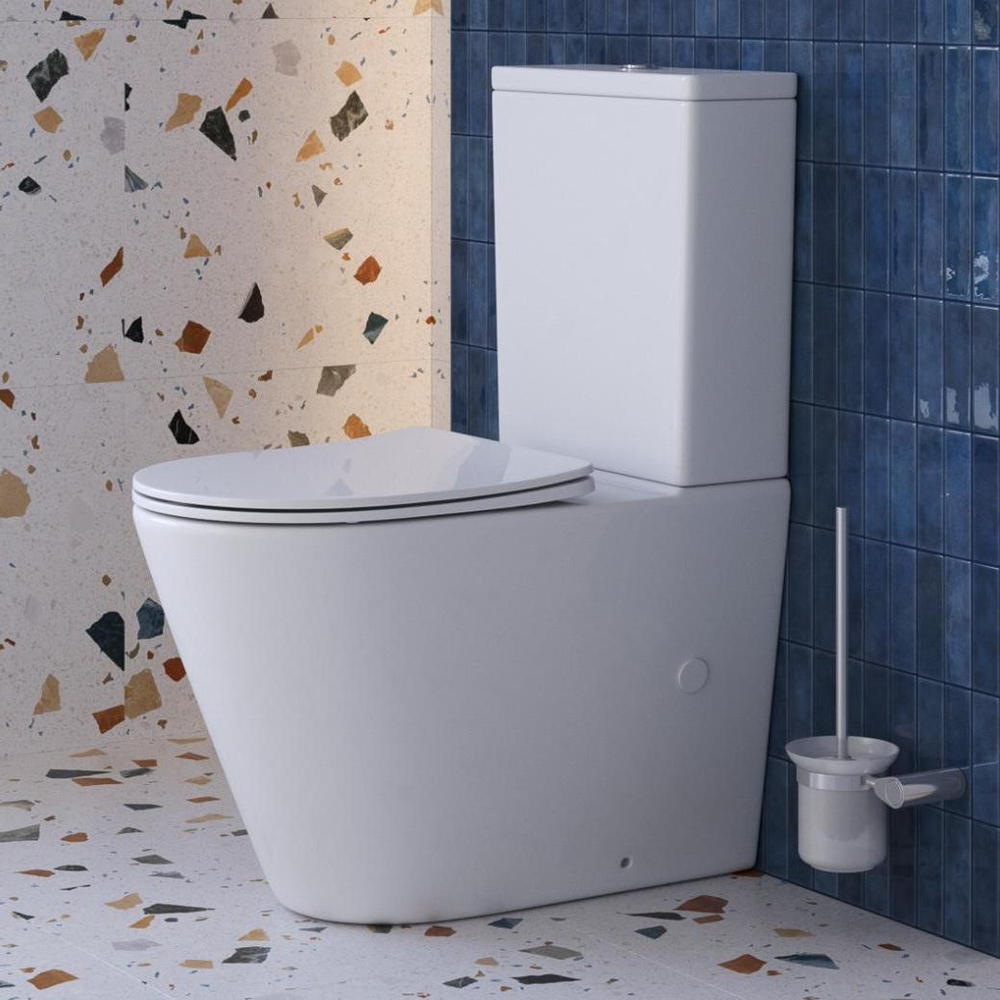 Унитаз-компакт безободковый с сиденьем и смывом TORNADO BelBagno FLAY-R BB2149CP-TOR/SC + BB2149T