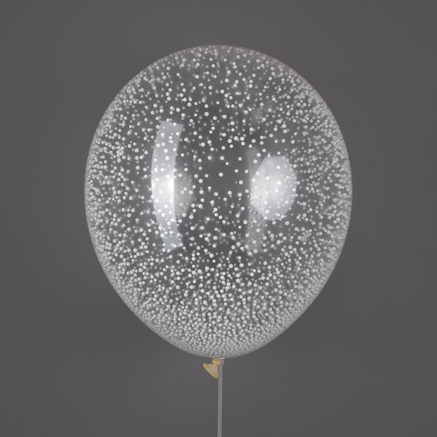 Шар с конфетти пенопласт, Белый 32 см (СГ-17)