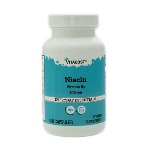 Vitacost, ниацин, 500 мг, 100 капсул