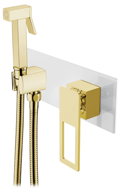 Гигиеническая лейка Q со смесителем WHITE GOLD_Комплект