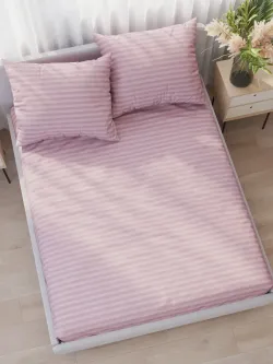 Постельное белье перкаль Сказка "Розовая соната" евро Наволочка 50х70 см 2 шт Простынь на резинке 180x200 см Пододеяльник 200x215 см