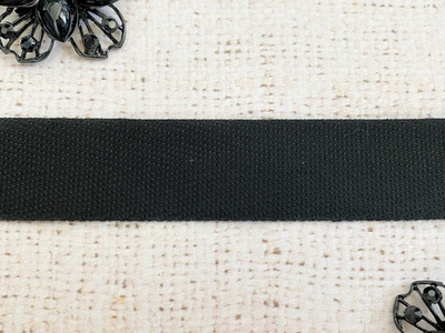 Лента киперная, хлопок, ш. 2,6 см, пр-во Беларусь, чёрный