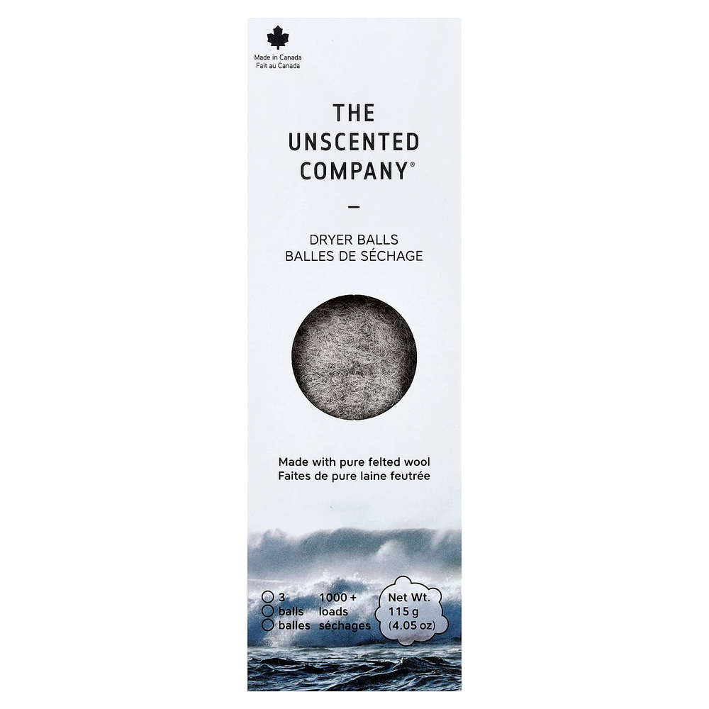 The Unscented Company, Шарики для сушки, 3 шарика, 115 г (4,05 унции)