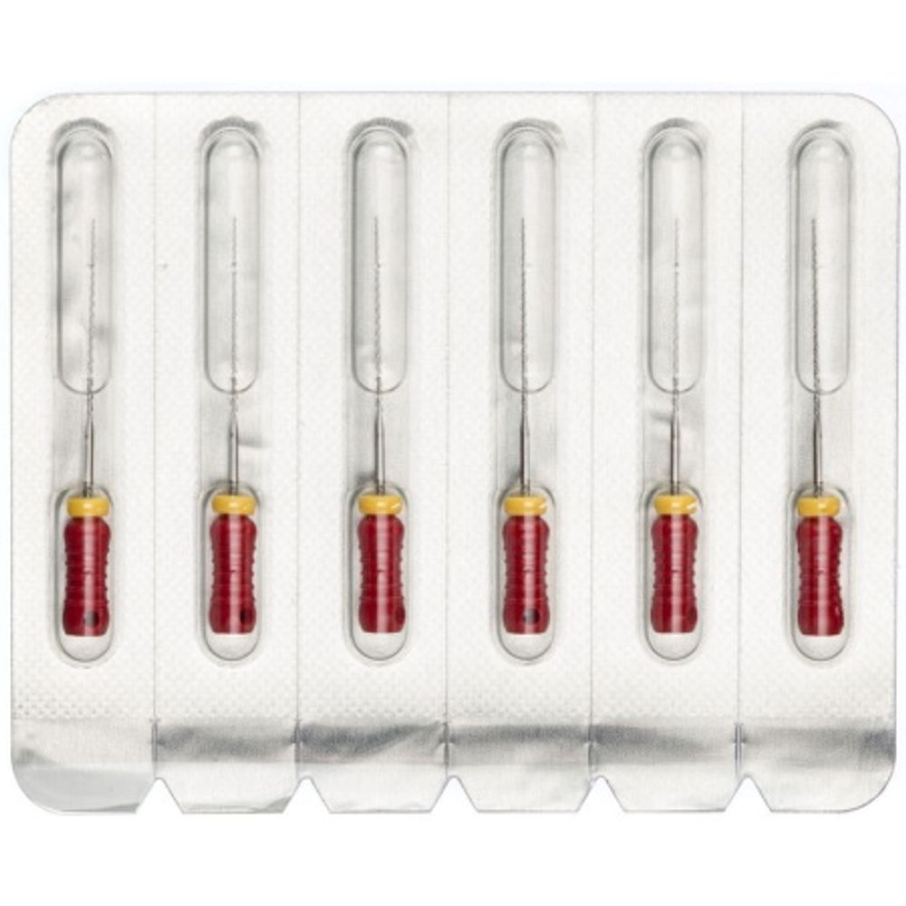 Pro-Endo H-Files №25 (25мм) (6шт.) Про-Эндо Аш-файлы, каналорасширители ручные