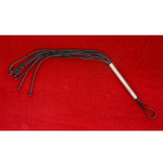 Чёрная латексная плеть с шариками на конце Pearl (35 см, черный, серебро) (Цвет: черный, серебро)